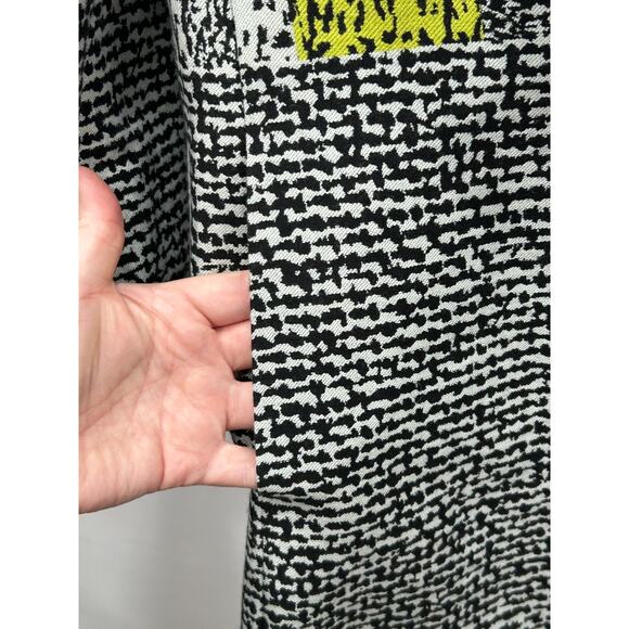 Diane Von Furstenberg Womens Nala Colorblock Tweed Coat Grey Yellow Black Size 8 - Picture 6 of 16